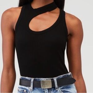 Cotton Citizen Verona Black Asymmetric Cutout Tank NWOT